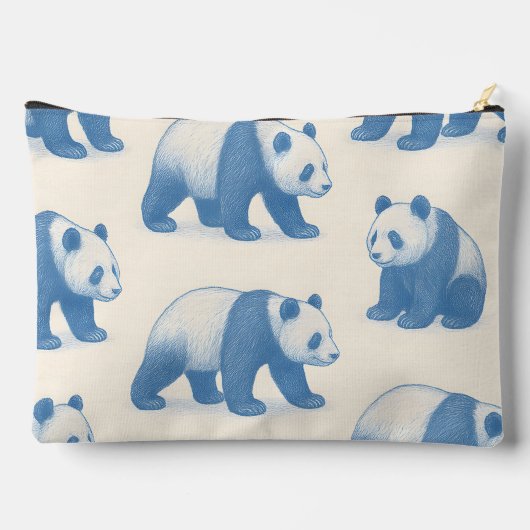 Personalized Fun and Cute Panda Pattern アクセサリーポーチ (裏面)