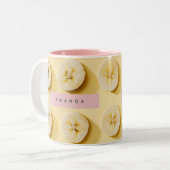 Personalized Fun Banana Slice Yellow  ツートーンマグカップ (正面左)