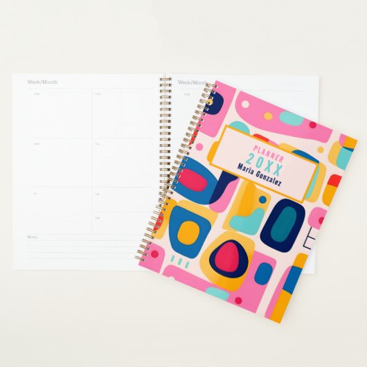 Personalized Fun Colorful Retro 2026 Planner プランナー手帳 (ディスプレー)