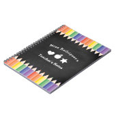 Personalized Fun Colorful Teacher Notes ノートブック (左側)