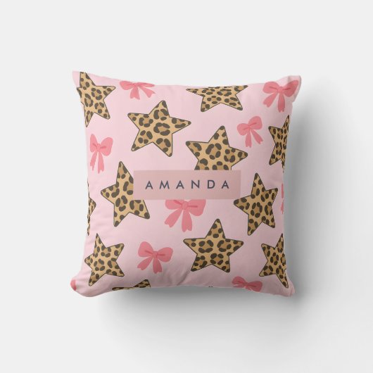 Personalized Fun Tiger Print Star Pattern クッション (正面)