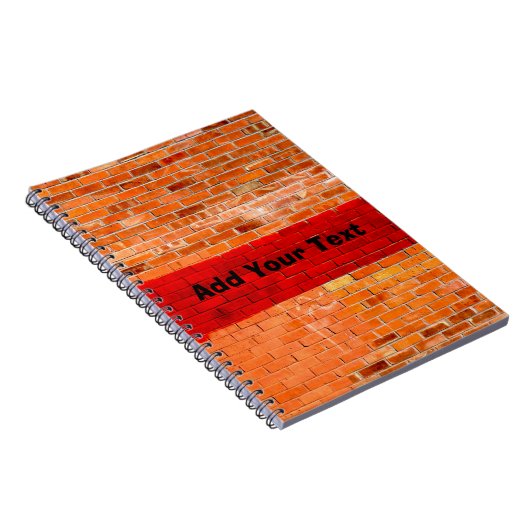 Personalized Fun Unique Red Brick Wall ノートブック (右側)