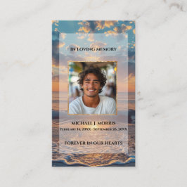 Personalized Funeral Prayer Card – Sunset Design 名刺