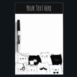 Personalized//Funny猫の落書き ホワイトボード<br><div class="desc">おもしろいな白黒猫の落書き。 あなたの文字とのこのデザインを個人化できます。</div>