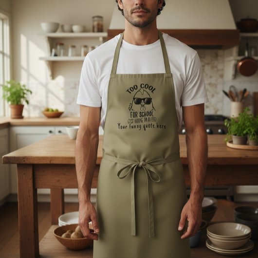 Personalized Funny Apron Too Cool for School エプロン