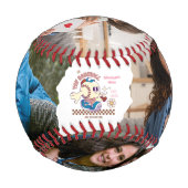 Personalized Funny Baseball Mum Retro Flower 野球ボール (正面)