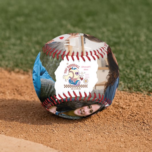 Personalized Funny Baseball Mum Retro Flower 野球ボール