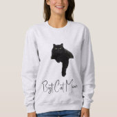 Personalized Funny Black Cat Quote Pet Mom Ash スウェットシャツ (正面)