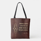 Personalized Funny Bookish Ornamental Polyester トートバッグ (裏面)