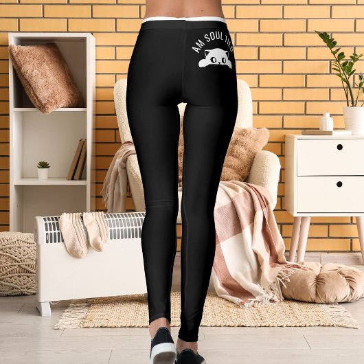 Personalized Funny Cats Pets Black White Stripes レギンス