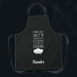 Personalized Funny Cooking Gifts Humor Mother エプロン<br><div class="desc">Funny Custom Apron for Chefs & Home Cooks | "I Might Look Like I'm Listening... " Quote | Personalized Name Wear your secret kitchen thoughts with pride on this funny custom apron! This unique, protective apron features the hilariously accurate quote, "I Might Look Like I'm Listening But In My Mind...</div>