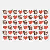 Personalized Funny Custom Face Photo Love Heart ラッピングペーパーシート (正面2)