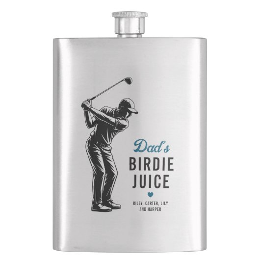 Personalized Funny Dad’s Birdie Juice Golf フラスク (正面)
