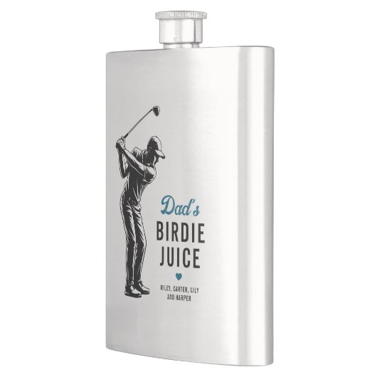 Personalized Funny Dad’s Birdie Juice Golf フラスク (左)