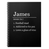 Personalized Funny Dictionary Definition Black  ノートブック (正面)