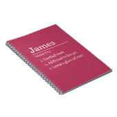 Personalized Funny Dictionary Definition Black  ノートブック (右側)