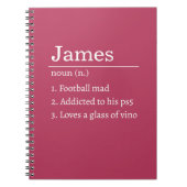 Personalized Funny Dictionary Definition Black ノートブック (正面)