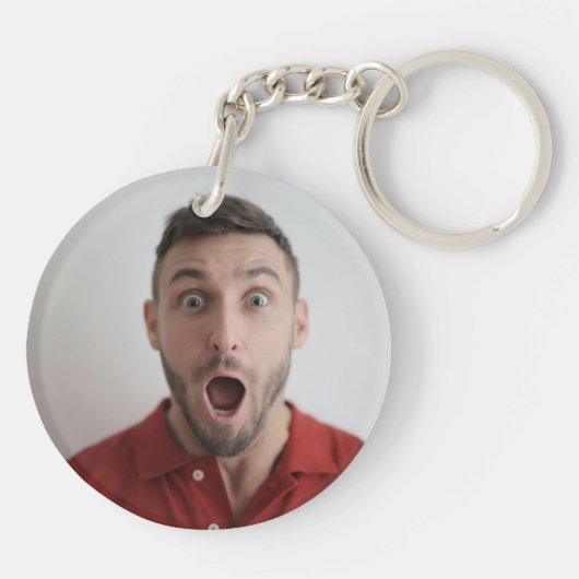 Personalized Funny Face Selfie キーホルダー (裏面)