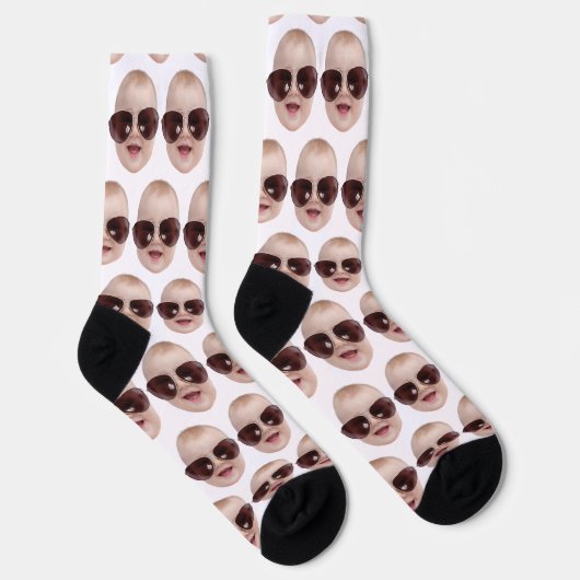 Personalized Funny Faces Socks Photo Face Socks  ソックス (右)
