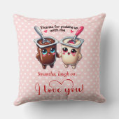 Personalized Funny Food Pun Valentine Throw Pillow クッション (裏面)