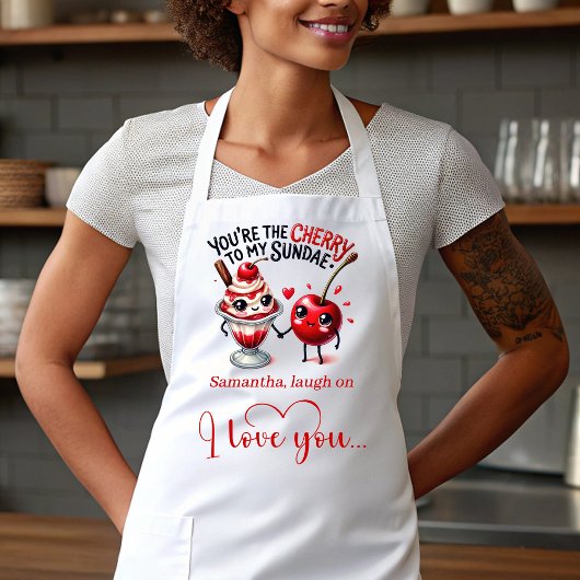 Personalized Funny Food Romantic Valentine Apron エプロン