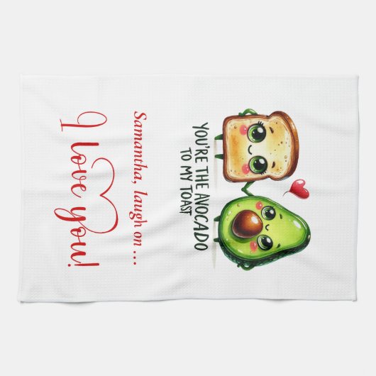 Personalized Funny Food Valentine Kitchen Towel キッチンタオル (横)