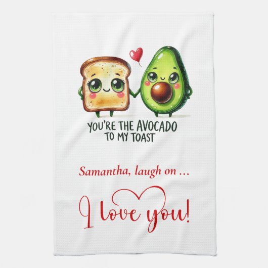 Personalized Funny Food Valentine Kitchen Towel キッチンタオル (縦)