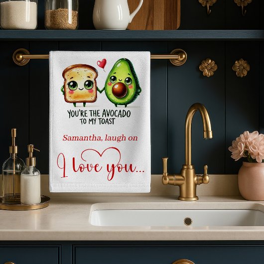 Personalized Funny Food Valentine Kitchen Towel キッチンタオル