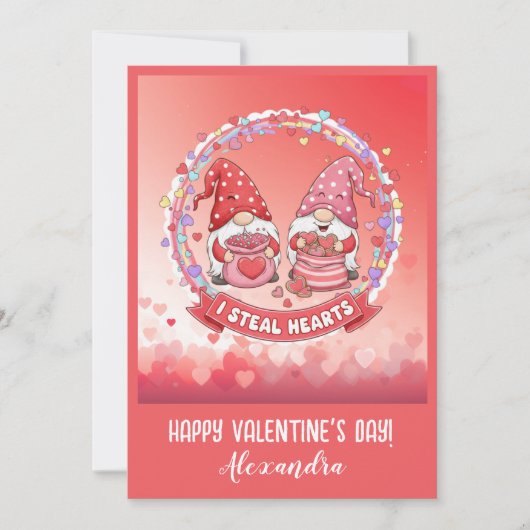 Personalized Funny Gnome Valentine  カード (正面)