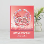 Personalized Funny Gnome Valentine  カード (スタンド正面)