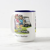 Personalized Funny Golf Buddies BFF Mug ツートーンマグカップ (正面左)