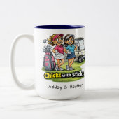 Personalized Funny Golf Buddies BFF Mug ツートーンマグカップ (左)
