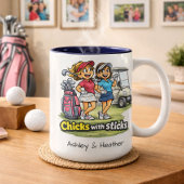Personalized Funny Golf Buddies BFF Mug ツートーンマグカップ