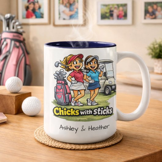 Personalized Funny Golf Buddies BFF Mug ツートーンマグカップ