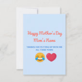 Personalized Funny Happy Mothers Day Greeting カード (正面)