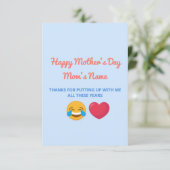 Personalized Funny Happy Mothers Day Greeting カード (スタンド正面)
