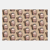Personalized Funny Kraft Custom Face Photo Girly ラッピングペーパーシート (正面2)