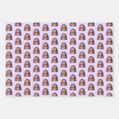 Personalized Funny Lavender Custom Face Photo ラッピングペーパーシート (正面)