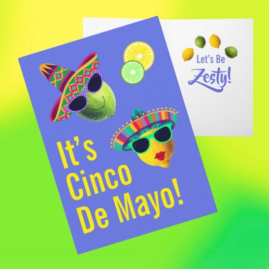 Personalized Funny Lemon Lime Cinco de Mayo カード