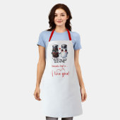 Personalized Funny Love Food Apron Valentine Gift エプロン (着用した状態)