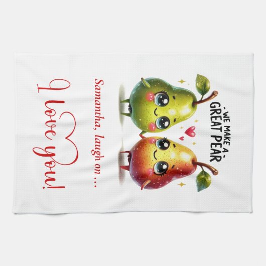 Personalized Funny Love Food Kitchen Towel キッチンタオル (横)