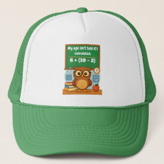 Personalized Funny Math Lover Humor Owl Birthday  キャップ