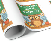 Personalized Funny Math Lover Humor Owl Birthday  ラッピングペーパー (ロールコーナー)