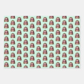 Personalized Funny Mint Green Custom Face Photo ラッピングペーパーシート (正面)