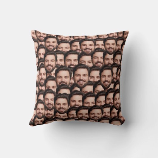 Personalized Funny Overlapping Face Photo  クッション (裏面)