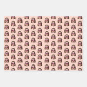 Personalized Funny Peach Custom Face Photo ラッピングペーパーシート (正面3)