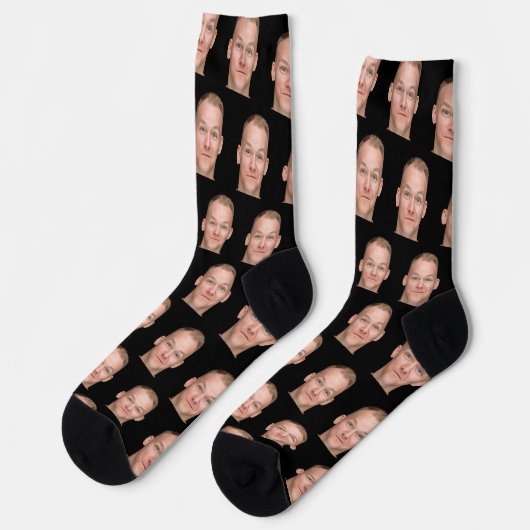 Personalized Funny Photo Face Socks ソックス (左)