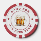 Personalized Funny Photo Good For One Beer Bar ポーカーチップ (正面)