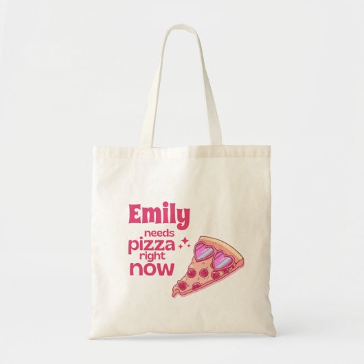 Personalized Funny Pizza Love Gift Tote Bag トートバッグ (正面)