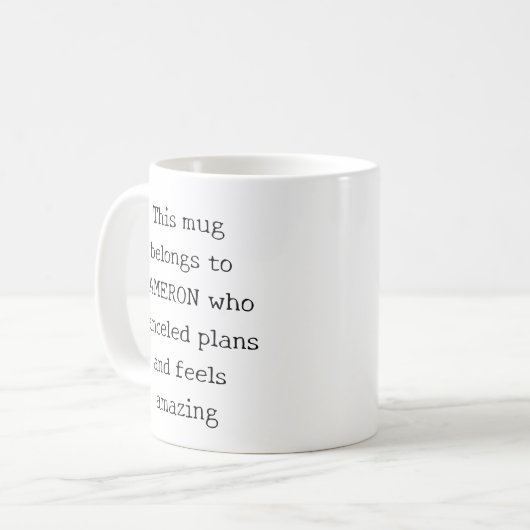 Personalized Funny Quote Introvert Homebody Humor コーヒーマグカップ (正面左)